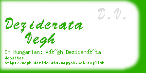deziderata vegh business card